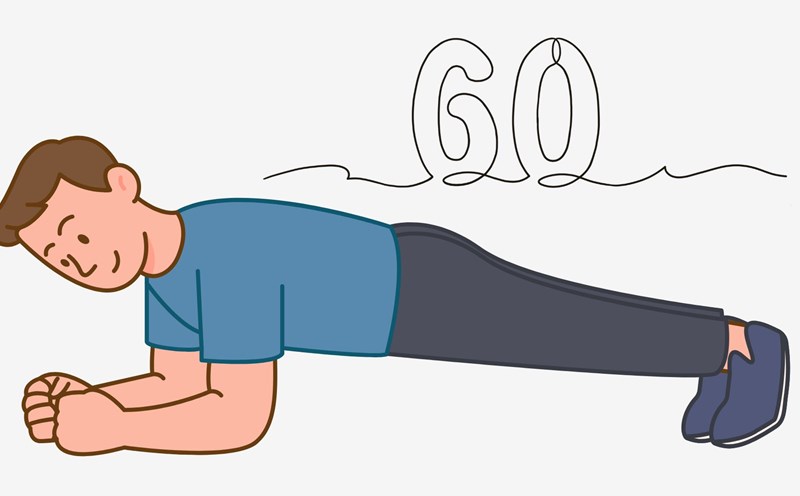 Plank exercises help maintain core strength. Graphics: Thanh Thanh