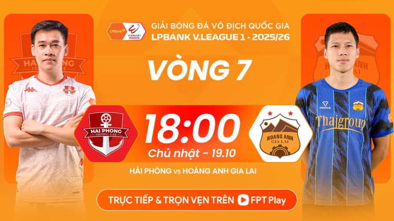 하이퐁 2025-2026 V.리그 7라운드에서 호앙아인 잘라이와 격돌. 사진: FPT Play