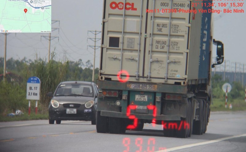 Hai Phong license plate vehicles were fined in Bac Ninh. Photo: Bac Ninh Police