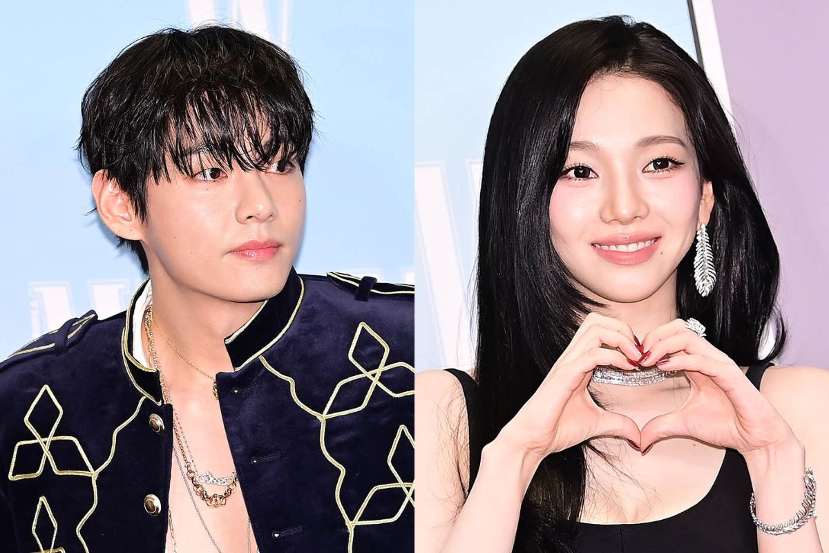 V (BTS) and Karina (aespa) at the "Love Your W" event. Photo: screenshot