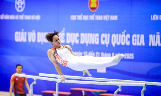Tuyển thủ Đinh Phương Thành là gương mặt nhiều kinh nghiệm của thể dục dụng cụ Việt Nam. Ảnh: Minh Dân