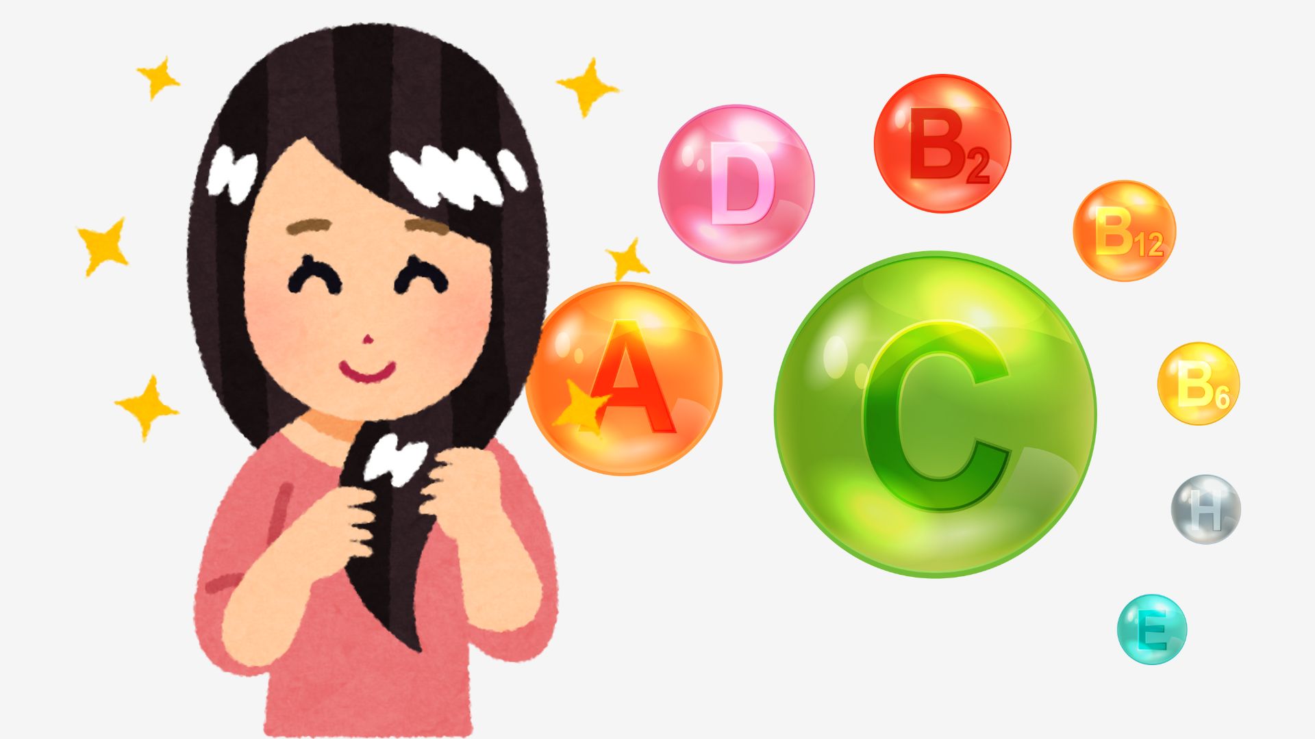 Vitamins help nourish strong hair and smooth scalp. Graphics: Thanh Thanh