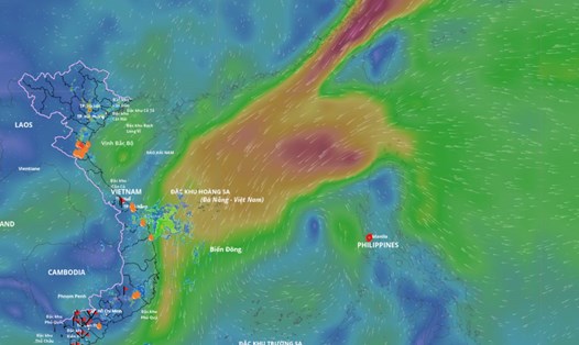 Bão Fengshen khả năng sắp vào Biển Đông thành bão số 12. Cập nhật vị trí của bão Fengshen vào 14 giờ ngày 19.10. Nguồn: Hệ thống Giám sát thiên tai Việt Nam