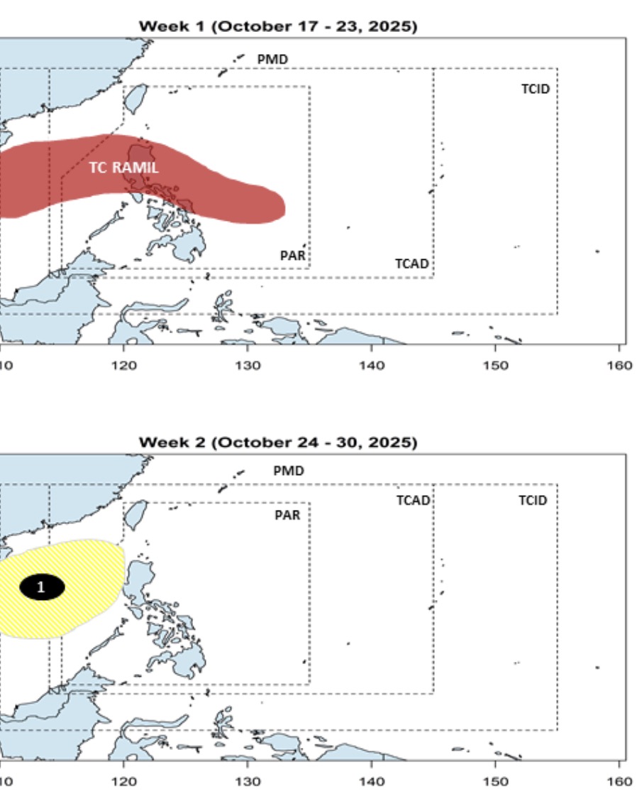 Sau bao so 12 Fengshen, mot ap thap moi du kien hinh thanh o giua Bien Dong. Anh: PAGASA
