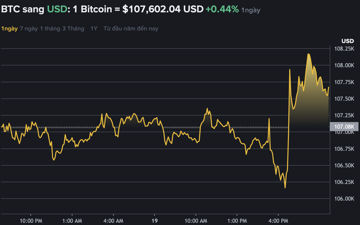 Du lieu tren Binance - san giao dich tien ma hoa lon nhat the gioi cho thay gia Bitcoin dan hoi phuc. Nguon: Binance.com