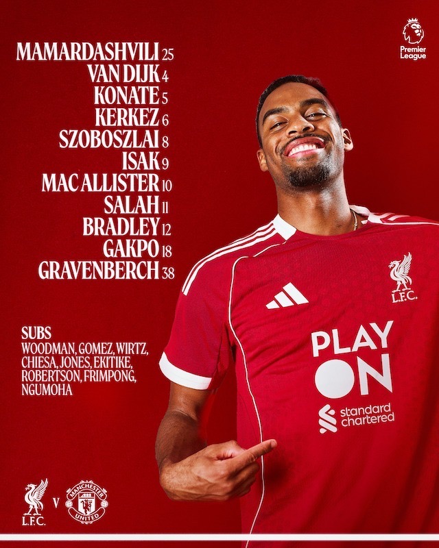 Doi hinh ra san cua Liverpool. Anh: LFC