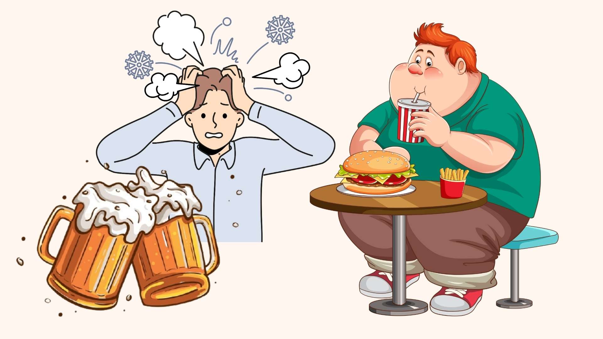 Common mistakes that cause visceral fat accumulation. Graphics: Linh Dan