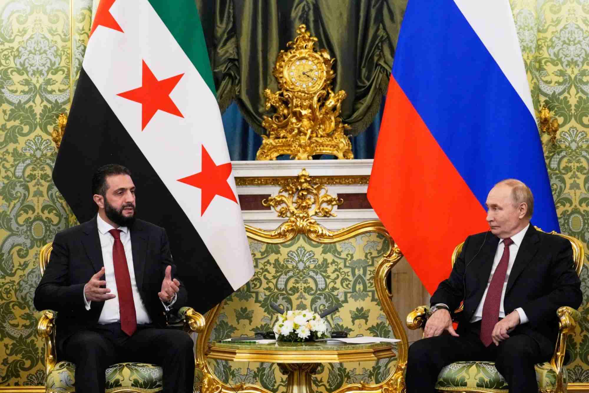 Russian President Vladimir Putin received Syrian interim president Ahmed al-Sharaa at the Kremlin on October 15. Photo: AFP