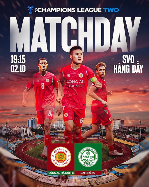 According to the match schedule, Hanoi Police Club will face Tai po at 7:15 p.m. on October 2. Photo: CAHN