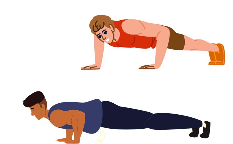 Some push-ups affect the inner chest. Graphics: Ha May