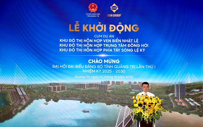 Ong Dang Minh Truong - Chu tich HDQT Sun Group phat bieu tai buoi le. Anh: Cong Sang