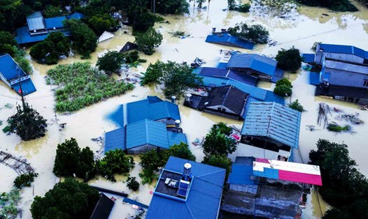 Tỉnh Tuyên Quang chịu ảnh hưởng nặng nề bởi mưa lũ trong những ngày qua. Ảnh: Minh Phụng.