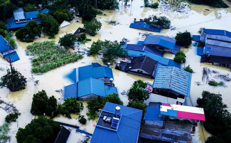 Tuyen Quang province has been severely affected by floods in recent days. Photo: Minh Phung.