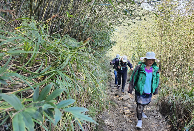Los turistas deben detenerse temporalmente cambiar el horario de las actividades de senderismo y escalada en un momento en que el clima se complique. Foto: Bao Nguyen