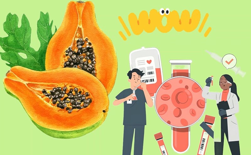 Papaya contains many nutrients that help lower blood sugar naturally. Graphics: Huong Giang