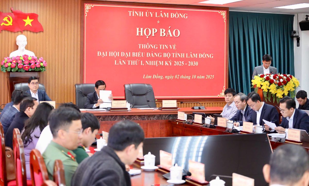 Quang canh buoi hop bao thong tin ve Dai hoi dai bieu Dang bo tinh Lam Dong lan thu I, nhiem ky 2025 - 2030. Anh: Duy Tuan 