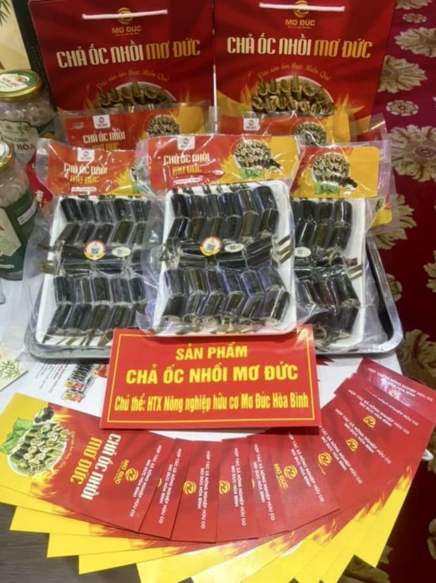 Cha oc nhoi Mo Duc duoc cong nhan la san pham OCOP 3 sao cuoi nam 2024. Anh: HTX Nong nghiep huu co Mo Duc