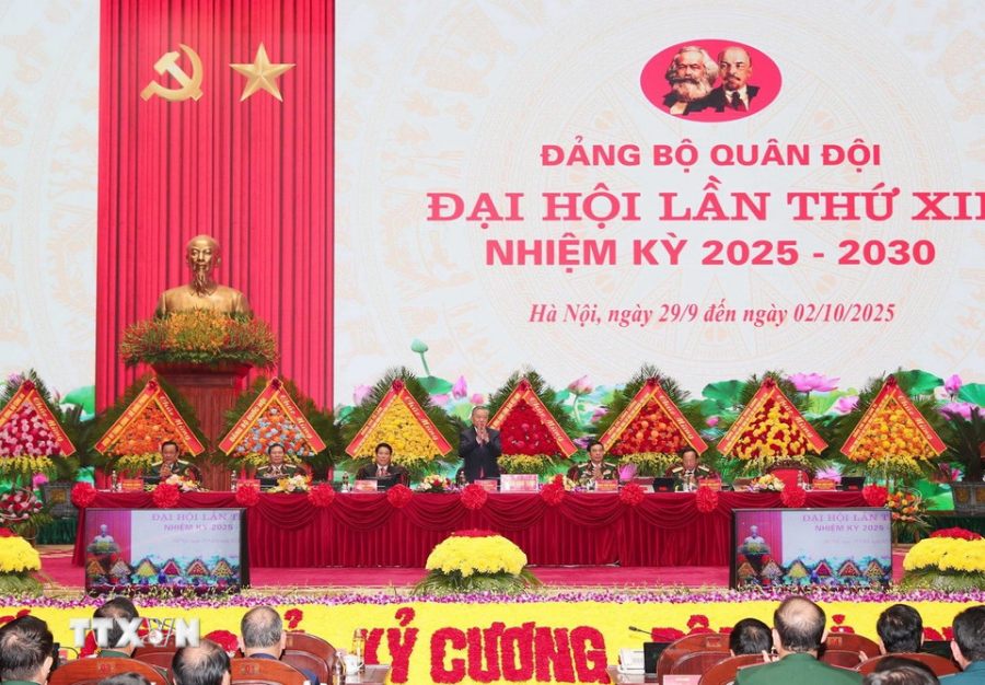 Tong Bi thu To Lam du Phien be mac Dai hoi Dang bo Quan doi lan thu XII. Anh: Trong Duc/TTXVN 