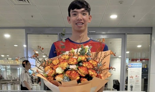 Nguyễn Huy Hoàng đã về nước ngày 2.10. Ảnh: Cục Thể dục Thể thao VN