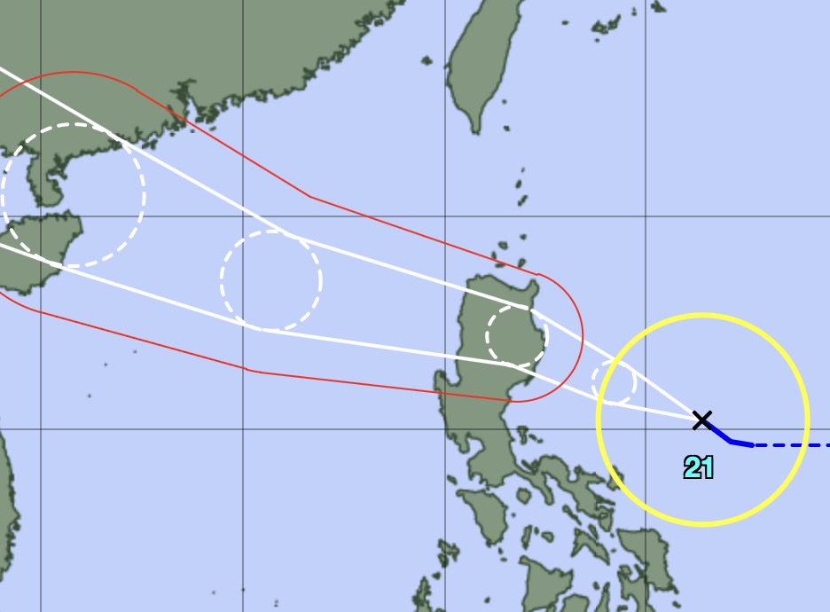 Forecast of the path of storm No. 11 Matmo. Photo: Japan Meteorological Agency