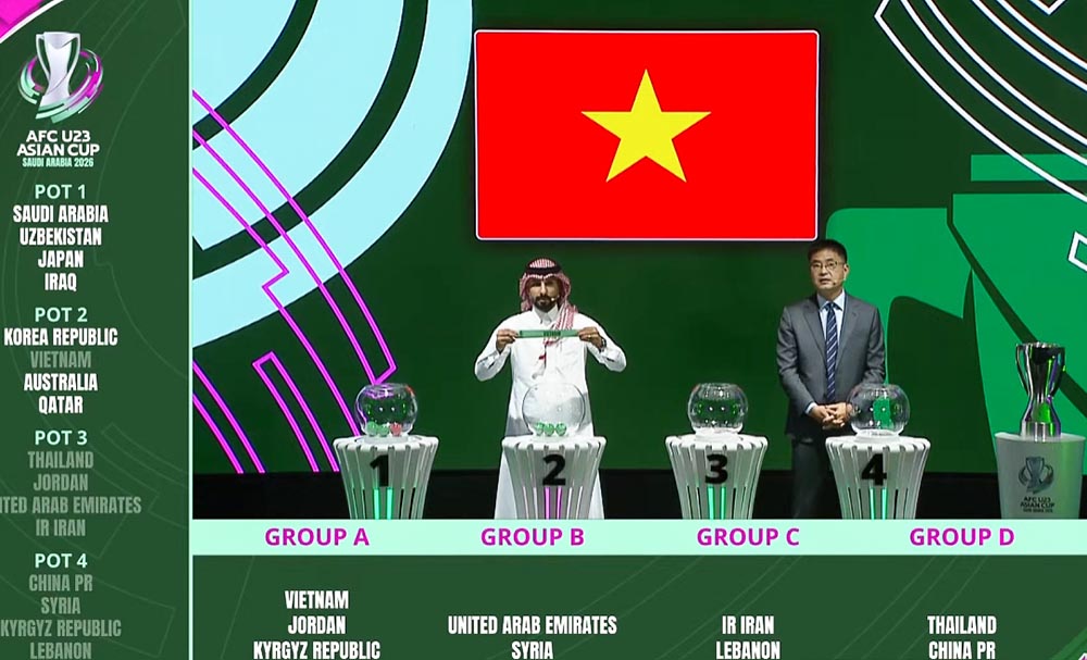 U23 Vietnam is in Group A of the 2026 U23 Asian Cup finals. Photo: Cut from video
