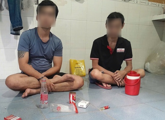 Tang vat duoc thu giu tai hien truong. Anh: Cong an tinh Dong Thap.