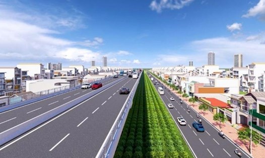 Phối cảnh đường trên cao 4 làn xe trên đường Nguyễn Hữu Thọ. Ảnh: Sở Xây dựng TPHCM