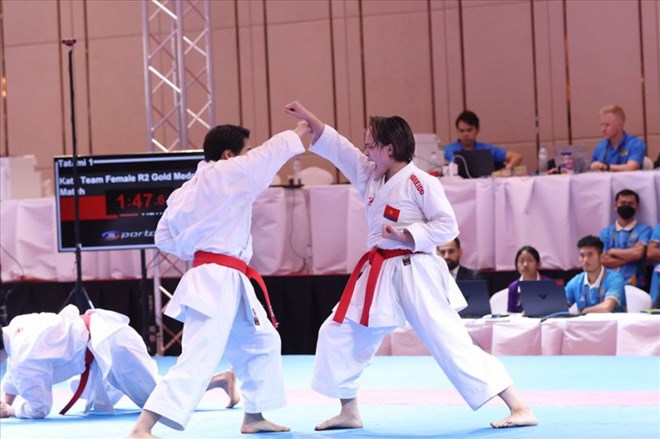 La seleccion vietnamita de karate competira en el torneo K1 en Malasia. Foto: Thanh Vu