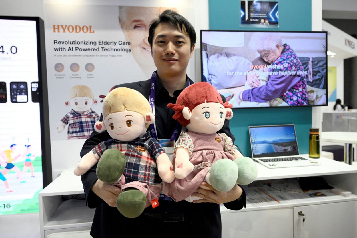 AI-powered Hyodol robots are becoming close friends of seniors in Korea. Photo: AFP