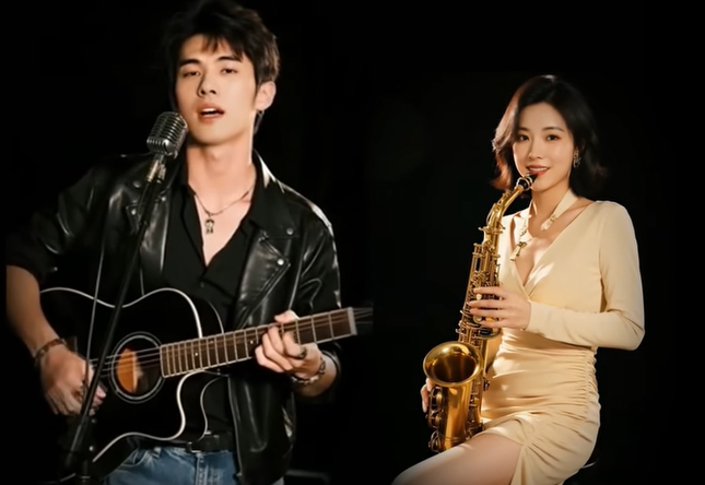 The image from the MV "Say a generation for you" was composed by Ken Quach and Huong MyBong but has 10% support from AI, sung by AI. Photo: Ken Quach Official