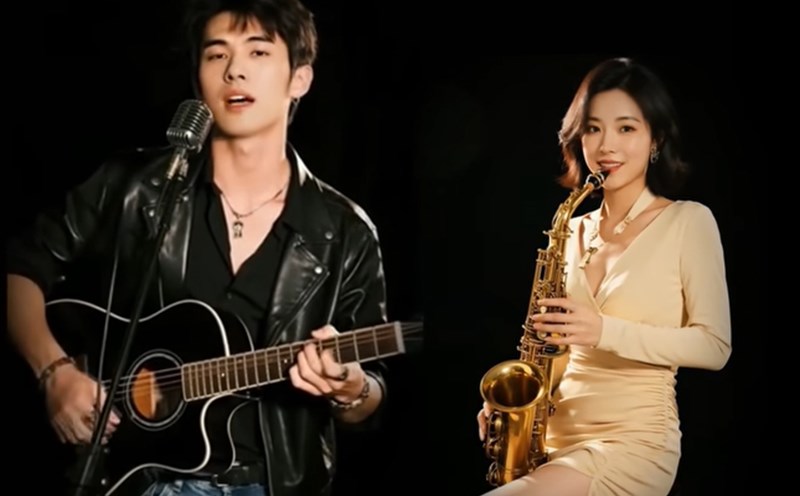 The image from the MV "Say a generation for you" was composed by Ken Quach and Huong MyBong but has 10% support from AI, sung by AI. Photo: Ken Quach Official