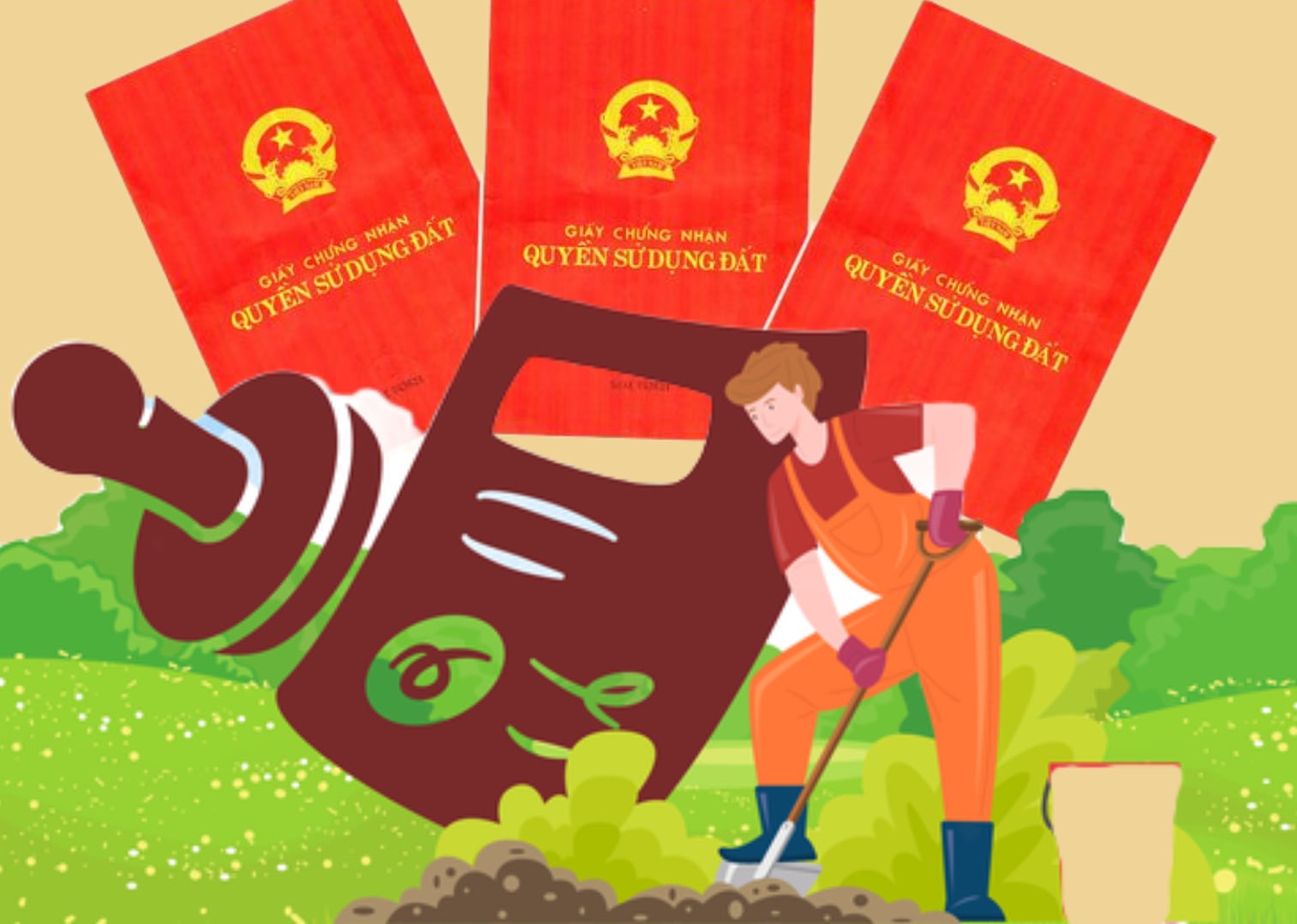 The Ministry of Agriculture and Environment informs about the procedures for granting the first red book for vacant land. Graphics: Phuong Thao