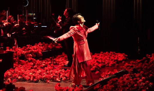 Nam ca sĩ thăng hoa trong đêm nhạc. Ảnh: Nghệ sĩ cung cấp.