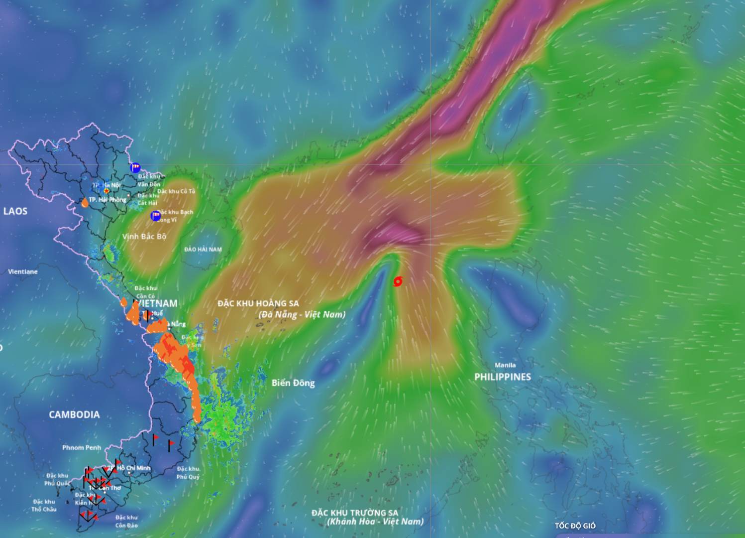 Updated location of storm No. 12 Fengshen at 8:00 a.m. on October 20. Source: Vietnam Disaster Monitoring System