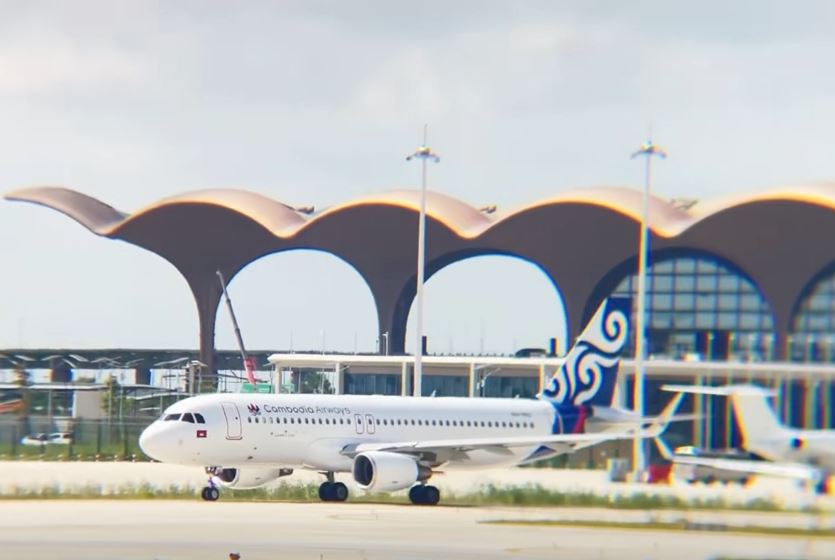 Techo International Airport in Cambodia on the morning of October 20. Photo cut from KTI/ Samdech Hun Sen of Cambodia video
