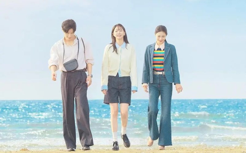 Heo Nam Joon, Kim Da Mi, Shin Ye Eun in the ending scene of the movie Tram Tu Nho Nho. Photo: Producer/VieOn