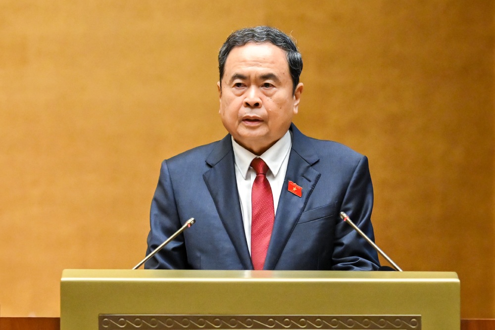 National Assembly Chairman Tran Thanh Man recommended resolutely preventing and eliminating all domination of group interests. Photo: Pham Dong