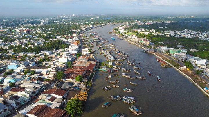 Cai Rang Floating Market, Can Tho City seen from above. Photo: Ta Quang