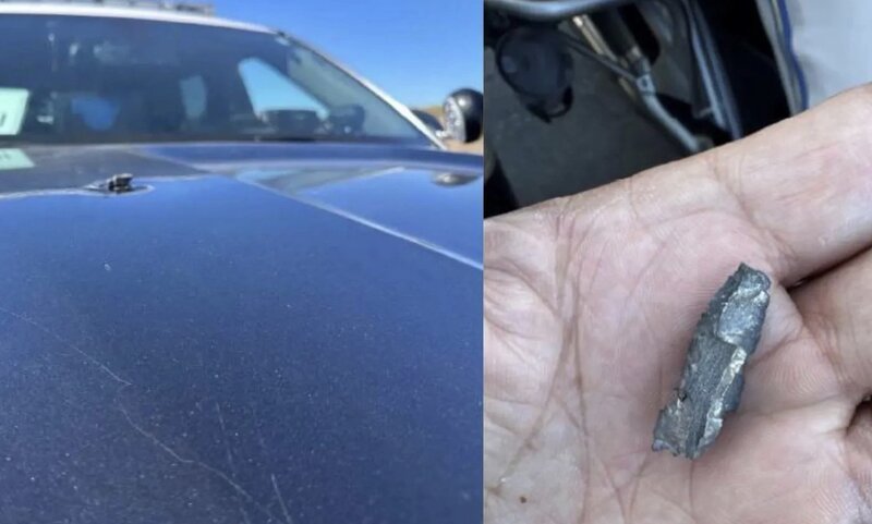 Scabs and pieces of artillery shrapnel were planted on the US Vice President's protection vehicle. Photo: California State Highway Patrol Police