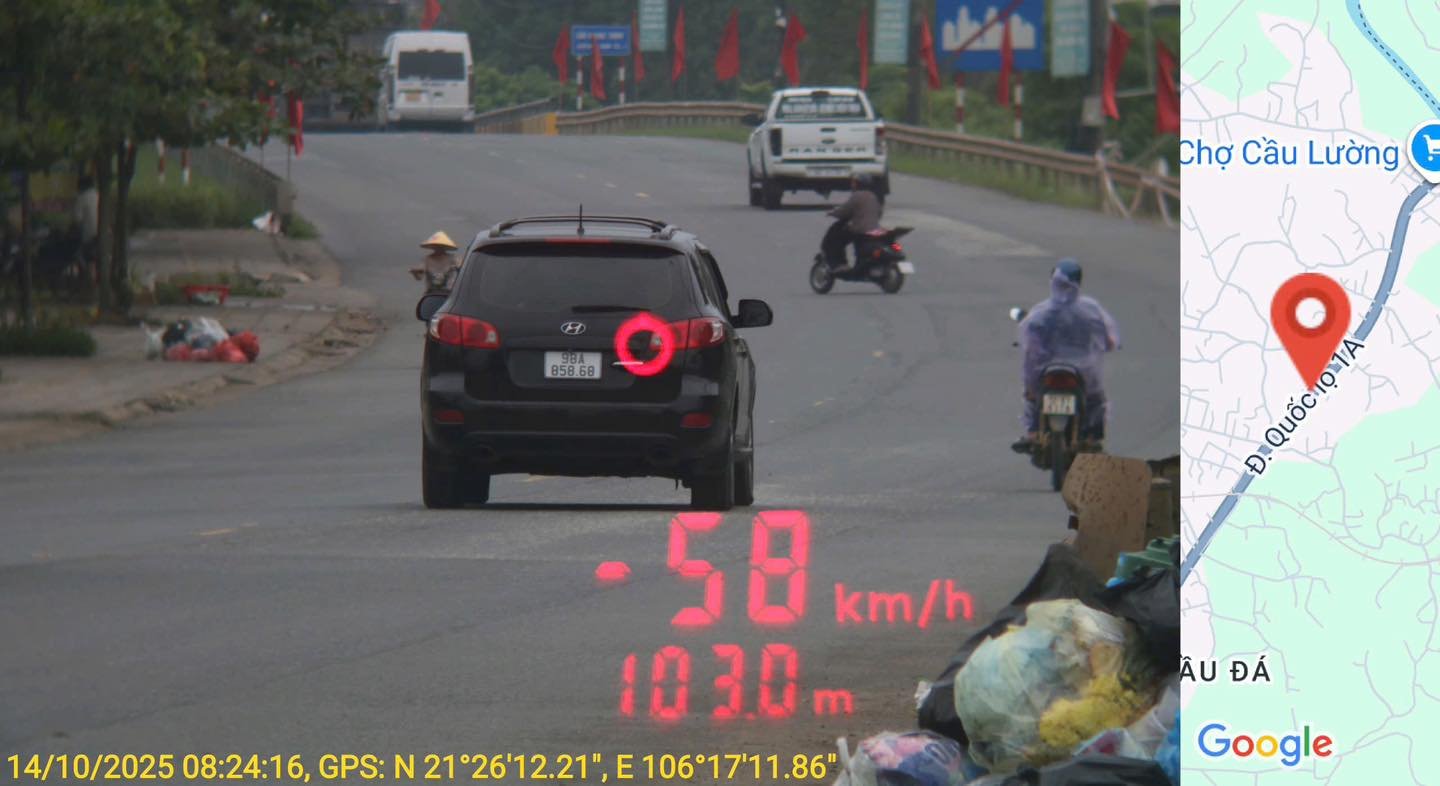 1 vehiculo multado en Bac Ninh. Foto: Policia de Bac Ninh