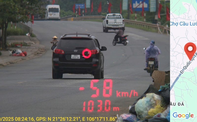 1 vehicle was fined in Bac Ninh. Photo: Bac Ninh Police