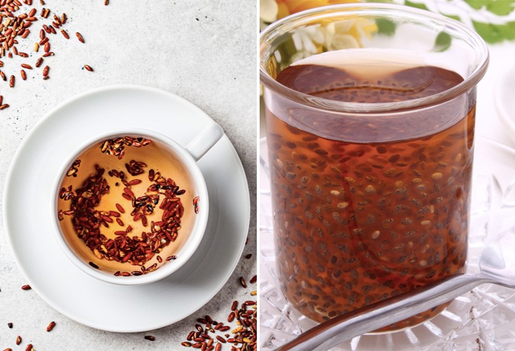 Brown rice tea helps detoxify the liver effectively. Graphic photo: Huong Giang