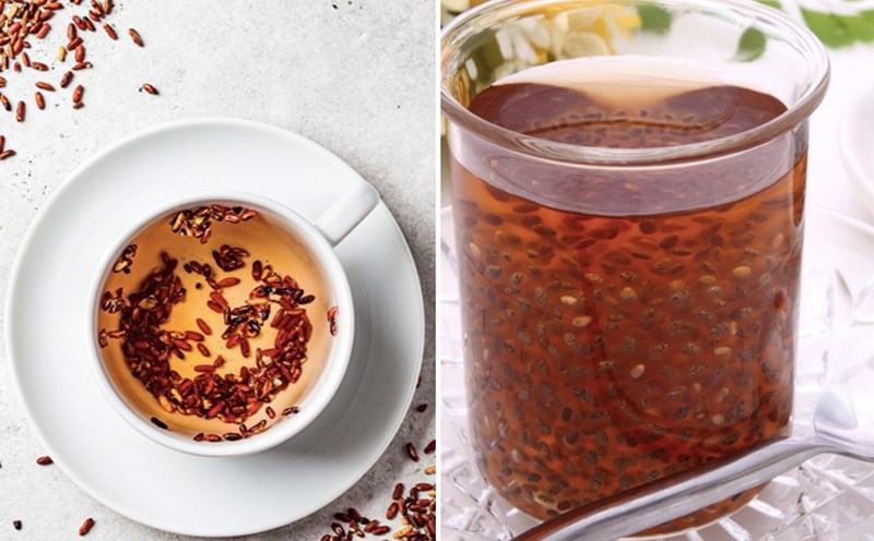 Brown rice tea helps detoxify the liver effectively. Graphic photo: Huong Giang