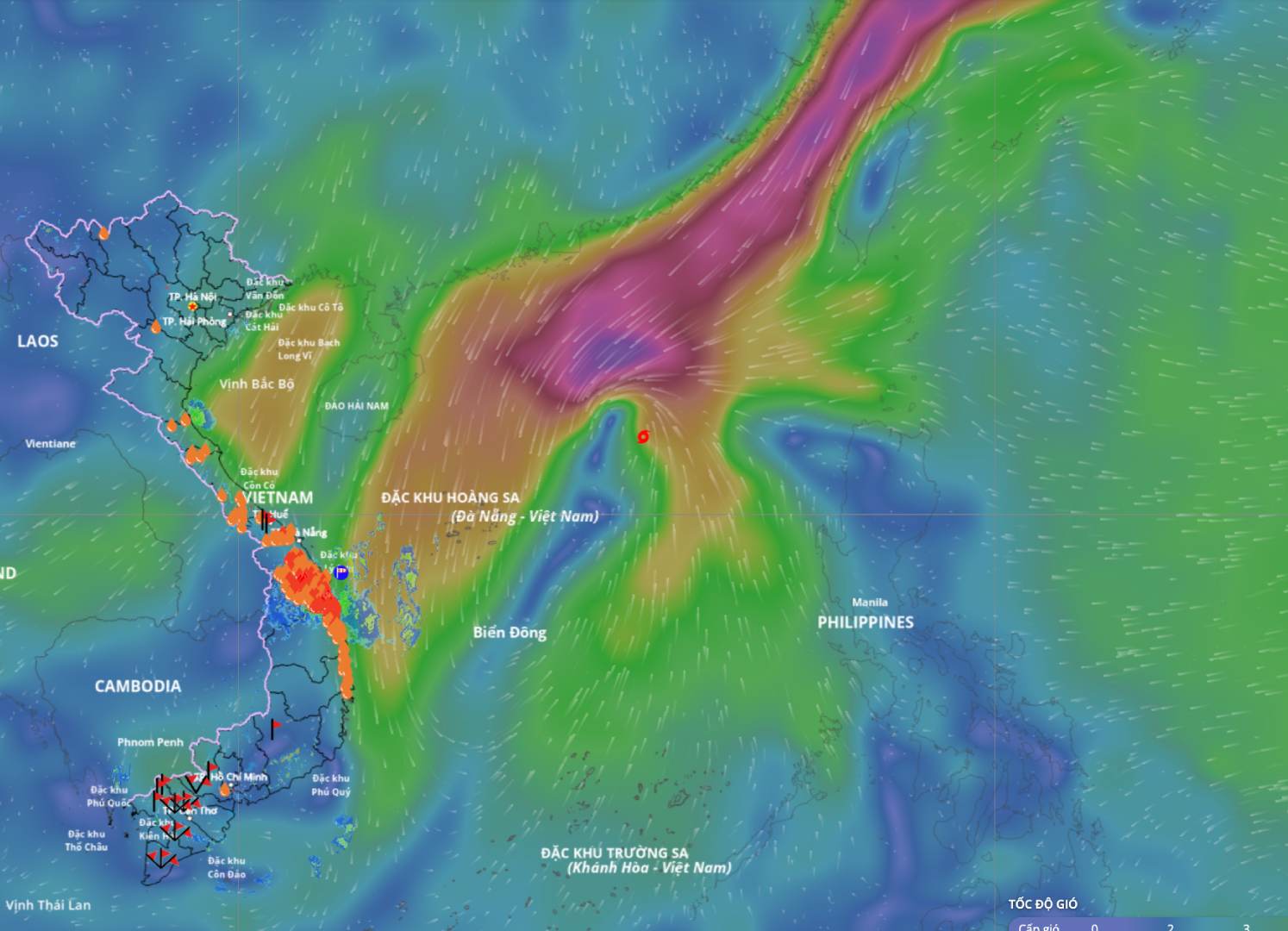 Updated location of storm No. 12 Fengshen at 2:00 p.m. on October 20. Source: Vietnam Disaster Monitoring System