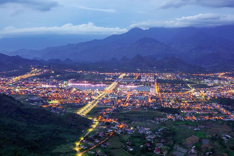 ライチャウ省の行政中心エリアのパノラマ。写真: ライチャウ省人民委員会