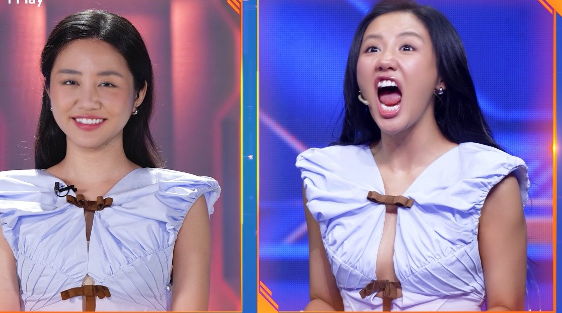 Van Mai Huong and the AI version. Photo: Producer.