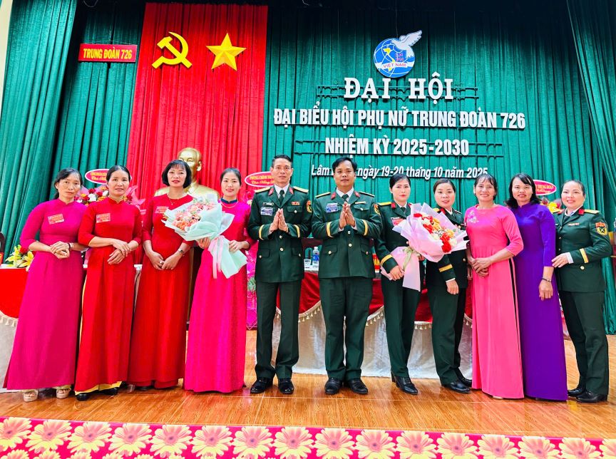 The 726th Regiment Women's Union Congress for the new term was a great success. Photo: Linh Khoi