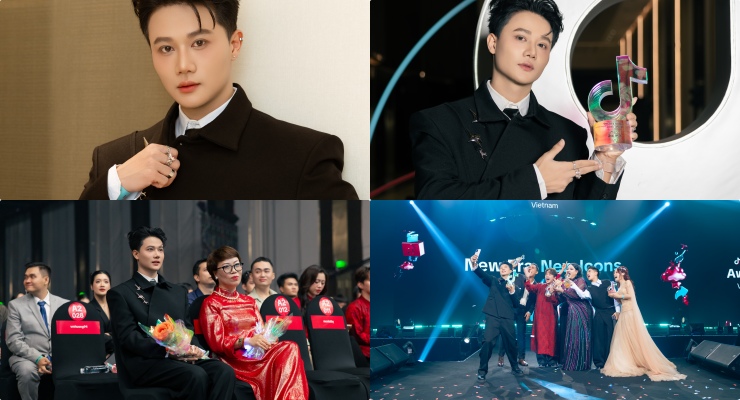 Vinh Thich An Ngon thanks TikTok Awards 2025 for honoring this award. Photo: Organizing Committee.