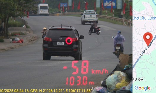 Chủ xe bị phạt nguội lỗi chạy quá tốc độ. Ảnh: Công an Bắc Ninh