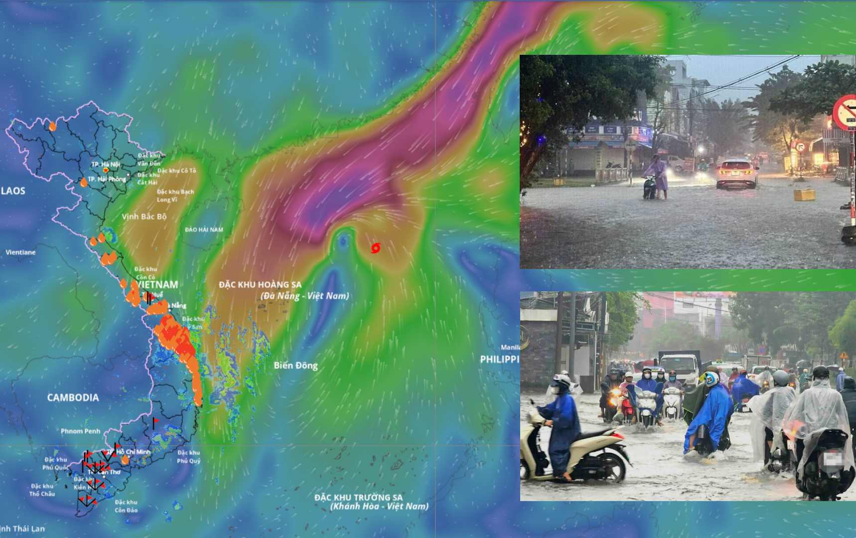 Storm No. 12 will cause widespread heavy rain in the provinces from Ha Tinh to Quang Ngai from October 22. Source of the storm location at 4:00 p.m. on October 20: Vietnam Disaster Monitoring System